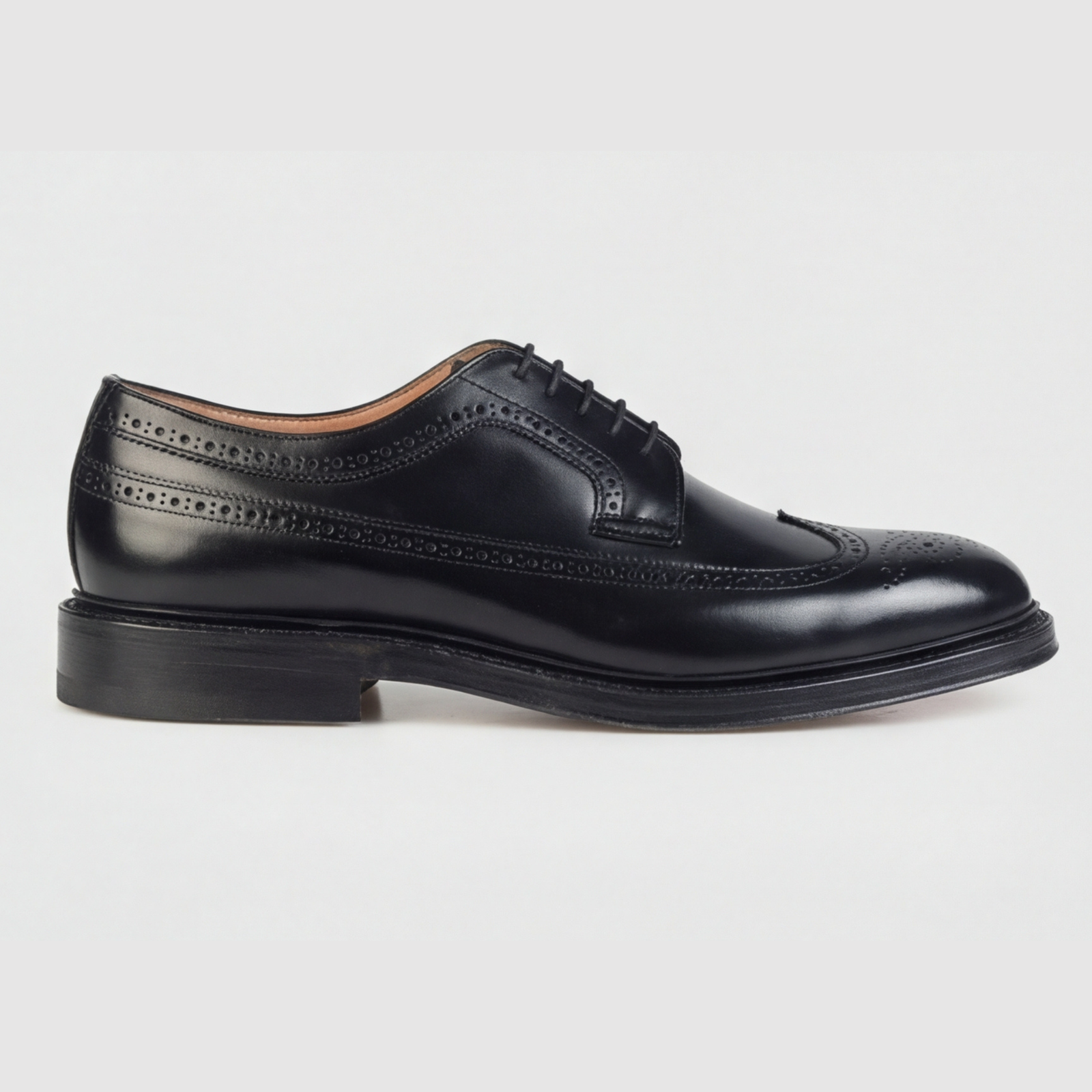 Dufferin - Black Polished - Rubber Sole