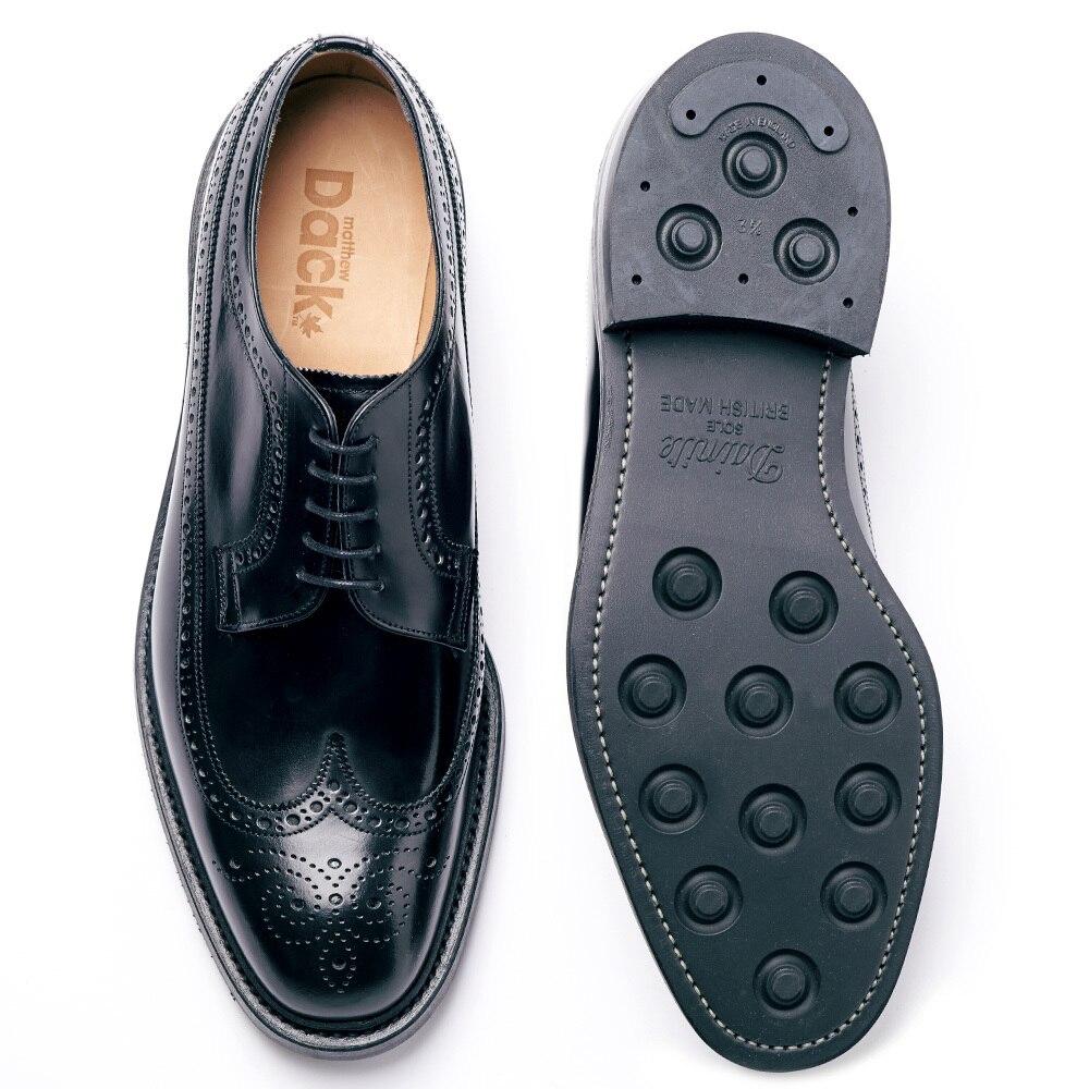 Dufferin - Black Polished - Rubber Sole
